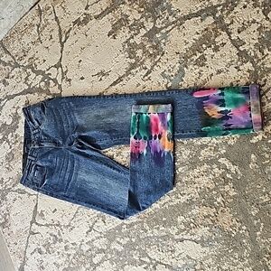 FDJ mid rise tie die Olivia jeans size 6